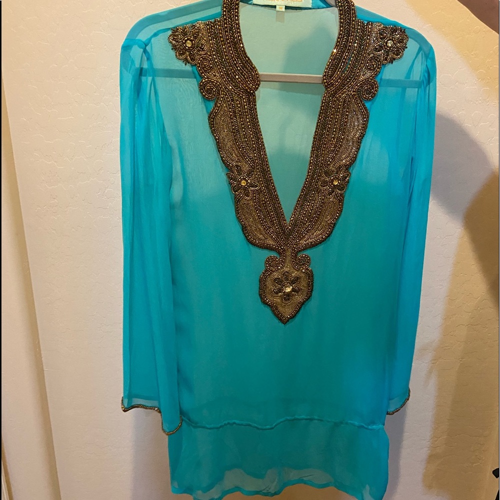 Kareenas teal beach coverup size medium